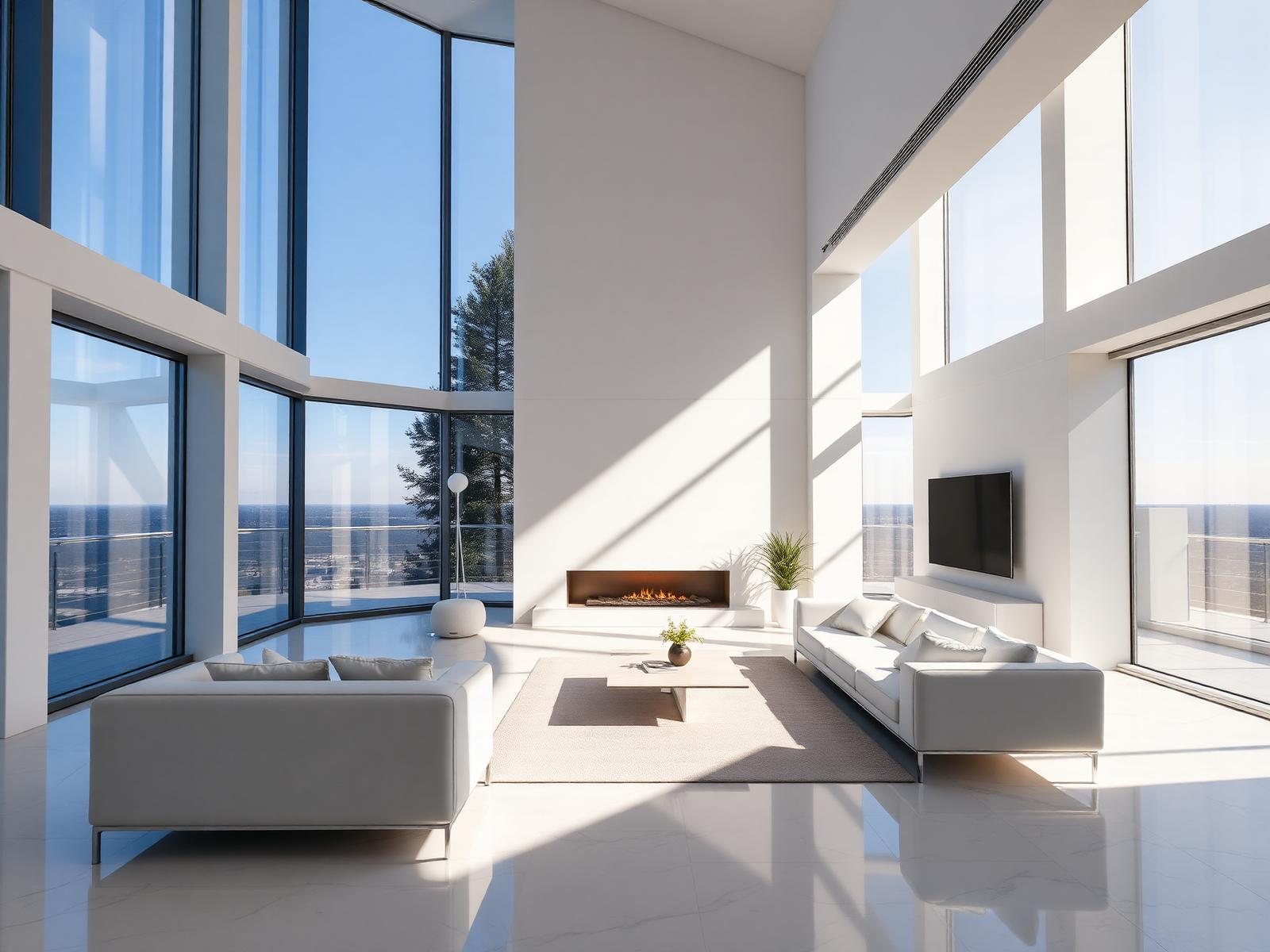 Modern luxury living room professionally cleaned
